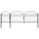 Врата за ограда с арков връх ASSEN, 4 x 1,25 м, стомана, сива
