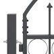 Врата за ограда с арков връх ASSEN, 4 x 1,25 м, стомана, сива