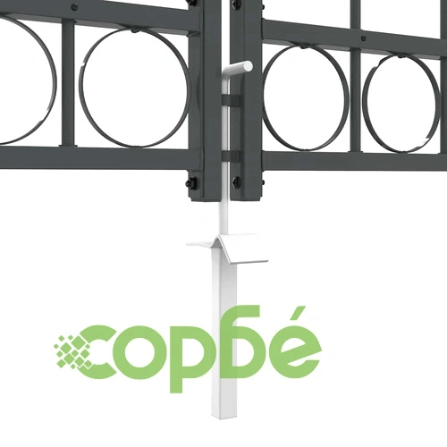 Врата за ограда с арков връх ASSEN, 4 x 1,25 м, стомана, сива ➤ топ цена ➤ sorbe.bg