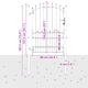 Оградна врата с шипове и заключване от стомана сива 104x195 см