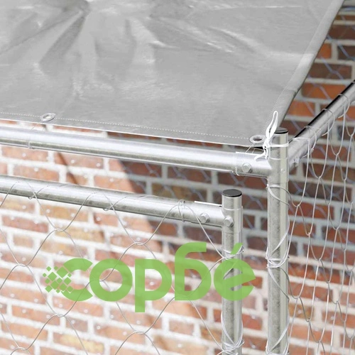 Кучешка клетка с покрив от поцинкована стомана 200 x 200 x 258 см ➤ топ цена ➤ sorbe.bg
