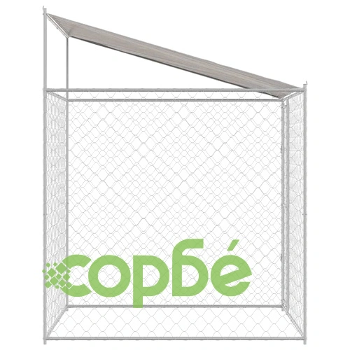 Кучешка клетка с покрив от поцинкована стомана 200 x 200 x 258 см ➤ топ цена ➤ sorbe.bg