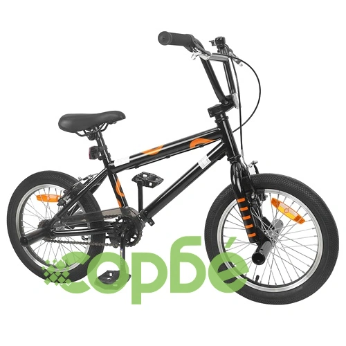 BMX Велосипед 16 инча за деца 5-8 години, стомана, Черен ➤ топ цена ➤ sorbe.bg