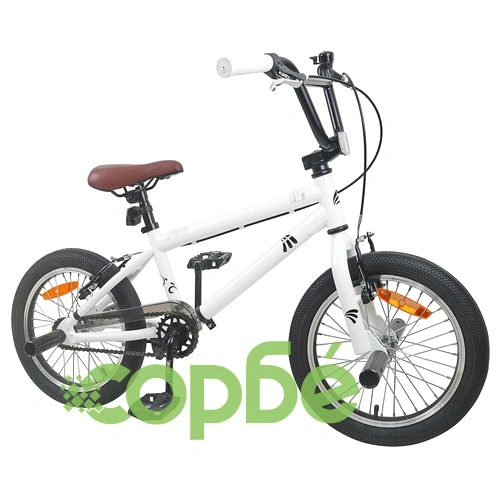 BMX Велосипед 18 инча за деца 7-10 години, Стомана, Бяло ➤ топ цена ➤ sorbe.bg
