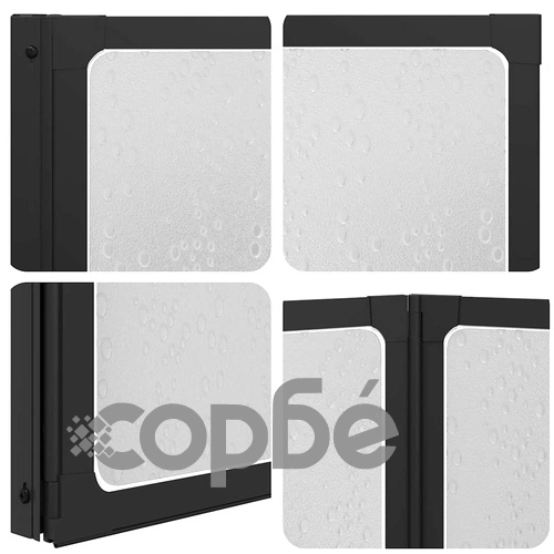 Душ параван от алуминий с 3 сгъваеми панела, черен, 120 x 2 x 117 см ➤ топ цена ➤ sorbe.bg