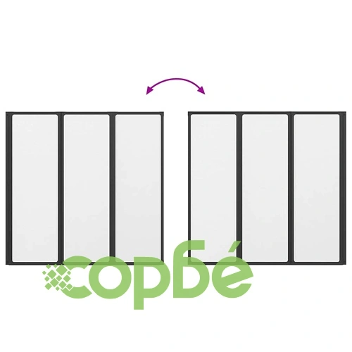 Душ параван от алуминий с 3 сгъваеми панела, черен, 120 x 2 x 117 см ➤ топ цена ➤ sorbe.bg