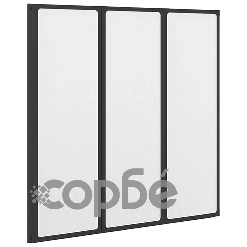 Душ параван от алуминий с 3 сгъваеми панела, черен, 120 x 2 x 117 см ➤ топ цена ➤ sorbe.bg