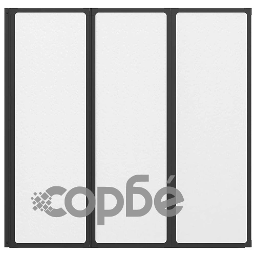 Душ параван от алуминий с 3 сгъваеми панела, черен, 120 x 2 x 117 см ➤ топ цена ➤ sorbe.bg