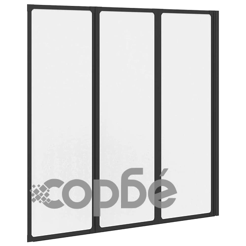 Душ параван от алуминий с 3 сгъваеми панела, черен, 120 x 2 x 117 см ➤ топ цена ➤ sorbe.bg