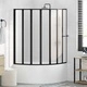 Сгъваем душ параван за баня 168 x 140 см, черен мат, алуминиева конструкция