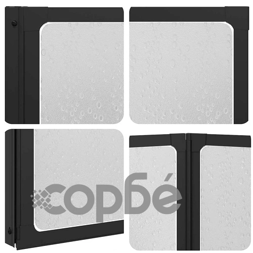 Сгъваем душ параван за баня 168 x 140 см, черен мат, алуминиева конструкция ➤ топ цена ➤ sorbe.bg