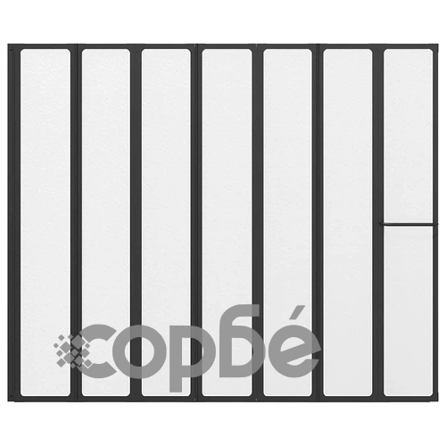 Сгъваем душ параван за баня 168 x 140 см, черен мат, алуминиева конструкция ➤ топ цена ➤ sorbe.bg