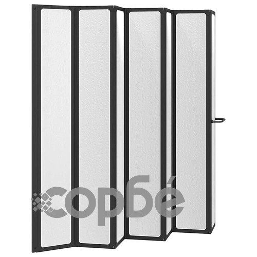Сгъваем душ параван за баня 168 x 140 см, черен мат, алуминиева конструкция ➤ топ цена ➤ sorbe.bg