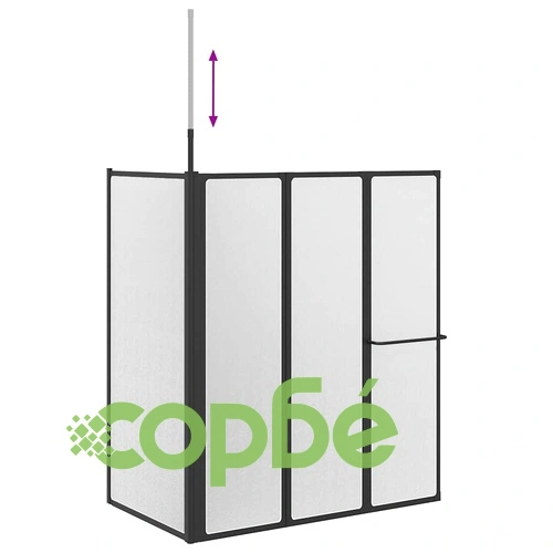 Душ параван сгъваем L-образен с 4 панела, черен, 120 x 70 x 137 см, алуминий ➤ топ цена ➤ sorbe.bg