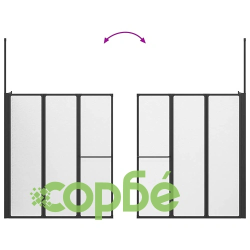 Душ параван сгъваем L-образен с 4 панела, черен, 120 x 70 x 137 см, алуминий ➤ топ цена ➤ sorbe.bg