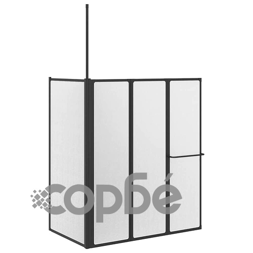 Душ параван сгъваем L-образен с 4 панела, черен, 120 x 70 x 137 см, алуминий ➤ топ цена ➤ sorbe.bg