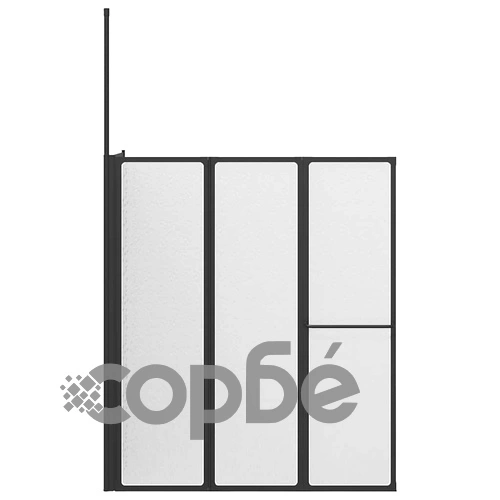 Душ параван сгъваем L-образен с 4 панела, черен, 120 x 70 x 137 см, алуминий ➤ топ цена ➤ sorbe.bg
