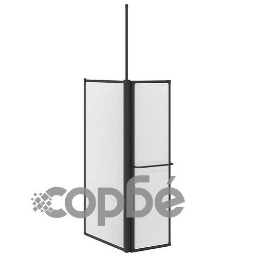 Душ параван сгъваем L-образен с 4 панела, черен, 120 x 70 x 137 см, алуминий ➤ топ цена ➤ sorbe.bg