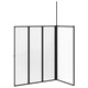 Душ параван сгъваем L-образен с 4 панела, черен, 120 x 70 x 137 см, алуминий