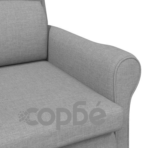 Фотьойл светлосив 76x94x102 см от текстил с дървени крака ➤ топ цена ➤ sorbe.bg