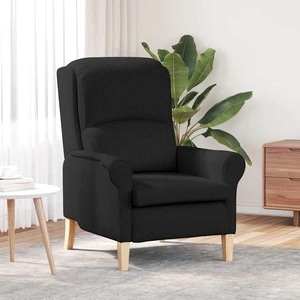 Фотьойл черен 76x94x102 см от текстил с дървени крака