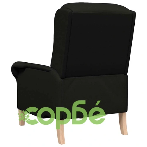 Фотьойл черен 76x94x102 см от текстил с дървени крака ➤ топ цена ➤ sorbe.bg