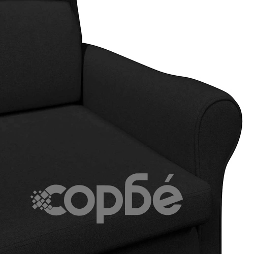 Фотьойл черен 76x94x102 см от текстил с дървени крака ➤ топ цена ➤ sorbe.bg