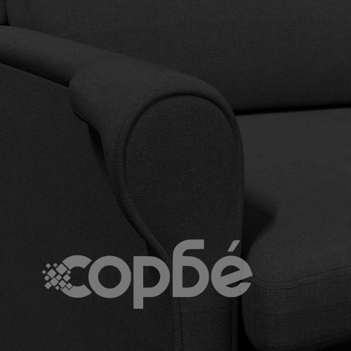 Фотьойл черен 76x94x102 см от текстил с дървени крака ➤ топ цена ➤ sorbe.bg