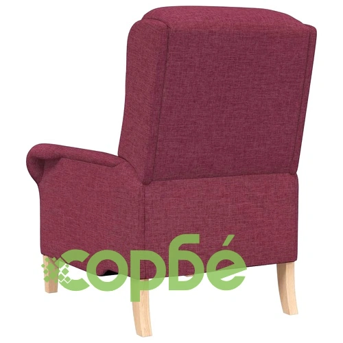 Фотьойл от текстил в цвят виненочервен 76x94x102 см с дървени крака ➤ топ цена ➤ sorbe.bg