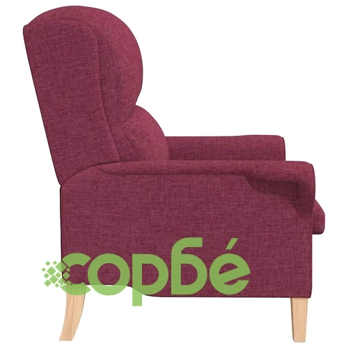 Фотьойл от текстил в цвят виненочервен 76x94x102 см с дървени крака ➤ топ цена ➤ sorbe.bg