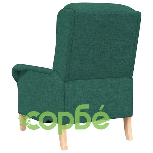 Фотьойл тъмнозелен 76x94x102 см текстил с дървени крака ➤ топ цена ➤ sorbe.bg