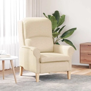 Фотьойл крем 76x94x102 см от текстил с дървени крака