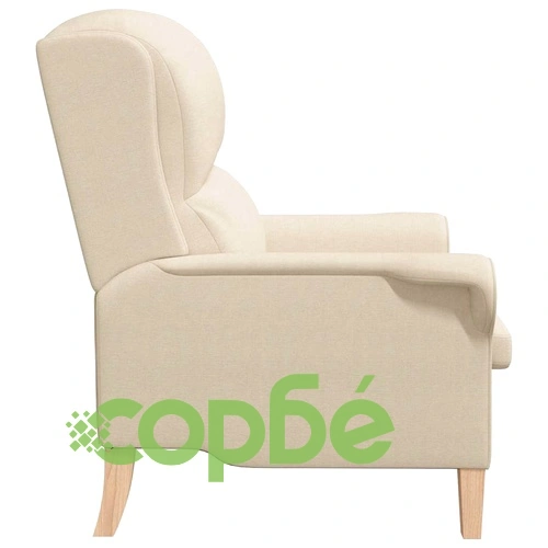 Фотьойл крем 76x94x102 см от текстил с дървени крака ➤ топ цена ➤ sorbe.bg