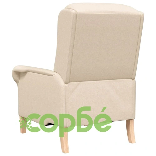 Фотьойл крем 76x94x102 см от текстил с дървени крака ➤ топ цена ➤ sorbe.bg