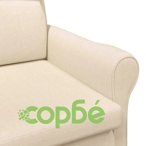 Фотьойл крем 76x94x102 см от текстил с дървени крака ➤ топ цена ➤ sorbe.bg