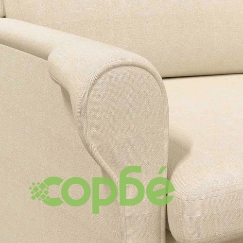 Фотьойл крем 76x94x102 см от текстил с дървени крака ➤ топ цена ➤ sorbe.bg
