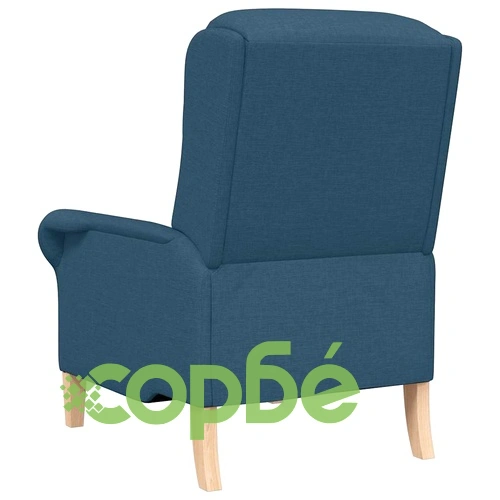 Фотьойл синьо 76x94x102 см текстил с дървени крака ➤ топ цена ➤ sorbe.bg