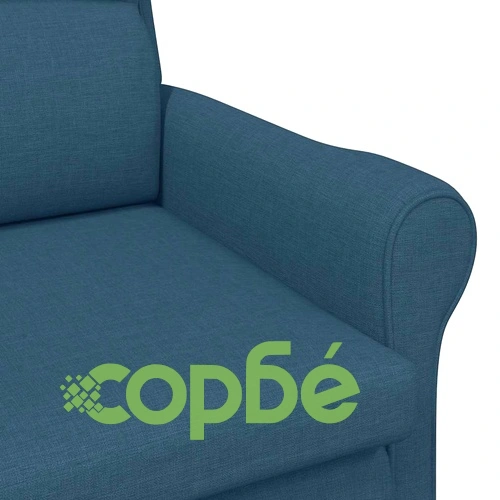 Фотьойл синьо 76x94x102 см текстил с дървени крака ➤ топ цена ➤ sorbe.bg