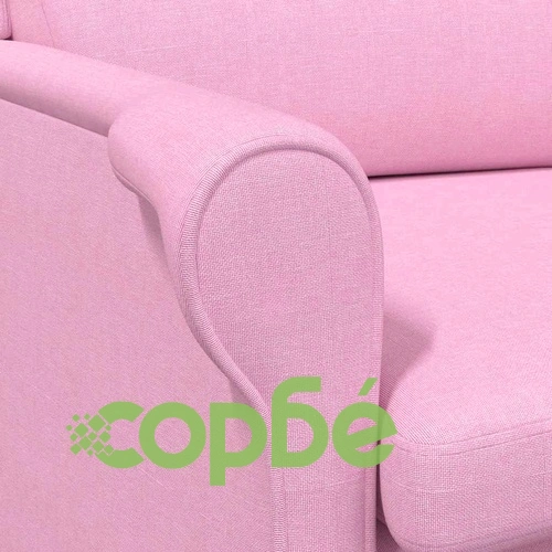 Фотьойл розов 76x94x102 см от текстил с дървени крака ➤ топ цена ➤ sorbe.bg