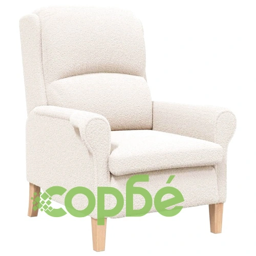 Фотьойл с подлакътници крем 76x94x102 см текстил ➤ топ цена ➤ sorbe.bg