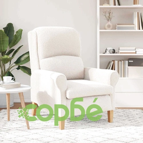 Фотьойл с подлакътници крем 76x94x102 см текстил ➤ топ цена ➤ sorbe.bg
