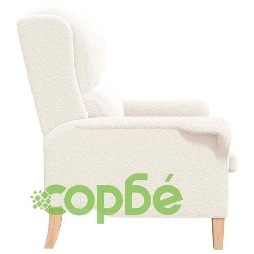 Фотьойл с подлакътници крем 76x94x102 см текстил ➤ топ цена ➤ sorbe.bg