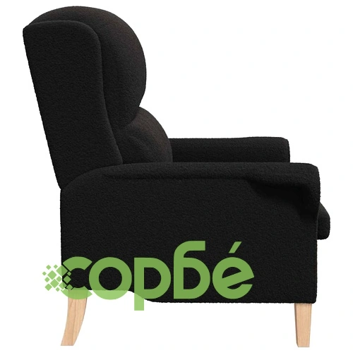 Фотьойл с подлакътници черен 76x94x102 см текстилна дамаска ➤ топ цена ➤ sorbe.bg