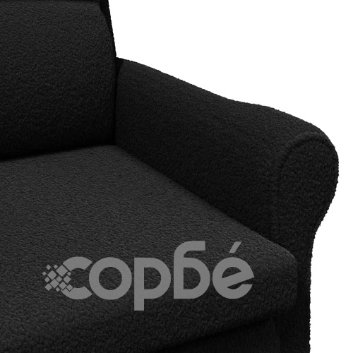 Фотьойл с подлакътници черен 76x94x102 см текстилна дамаска ➤ топ цена ➤ sorbe.bg