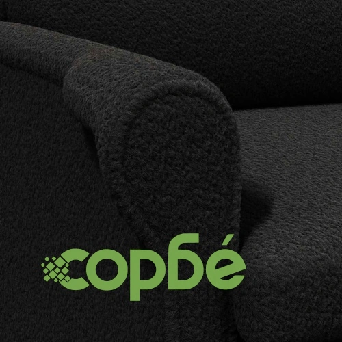Фотьойл с подлакътници черен 76x94x102 см текстилна дамаска ➤ топ цена ➤ sorbe.bg