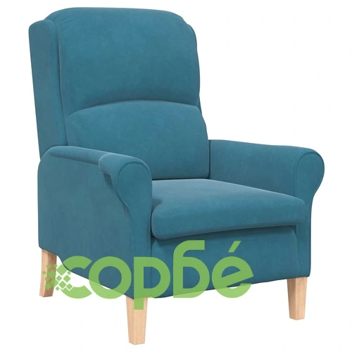 Кадифено кресло в синьо 76 x 94 x 102 см от шперплат ➤ топ цена ➤ sorbe.bg