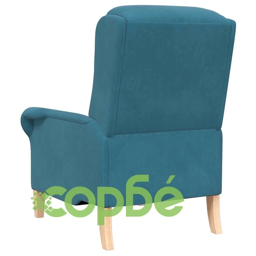 Кадифено кресло в синьо 76 x 94 x 102 см от шперплат ➤ топ цена ➤ sorbe.bg