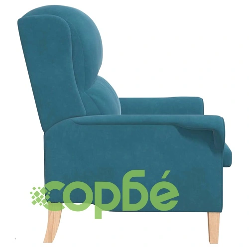 Кадифено кресло в синьо 76 x 94 x 102 см от шперплат ➤ топ цена ➤ sorbe.bg