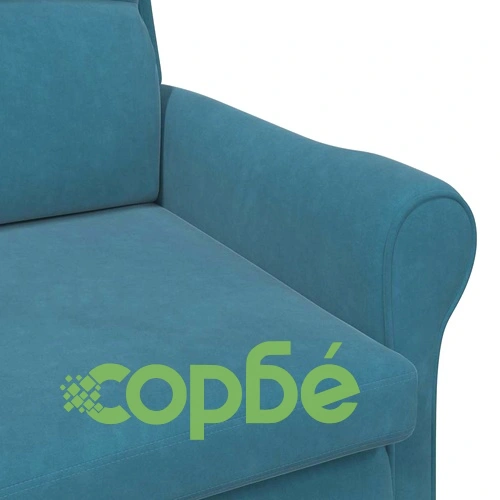 Кадифено кресло в синьо 76 x 94 x 102 см от шперплат ➤ топ цена ➤ sorbe.bg