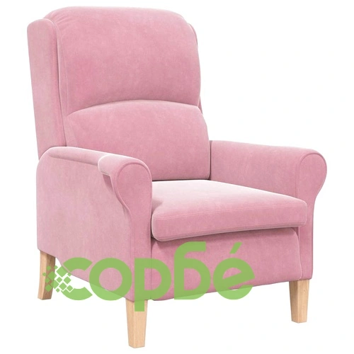 Фотьойл розов 76x94x102 см от кадифе с дървена рамка ➤ топ цена ➤ sorbe.bg